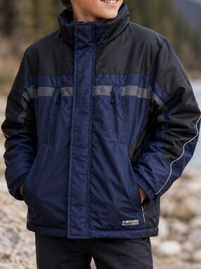 Below zero by S. Rothschild Kids Large Navy Black Winter Ski Jacket Coat